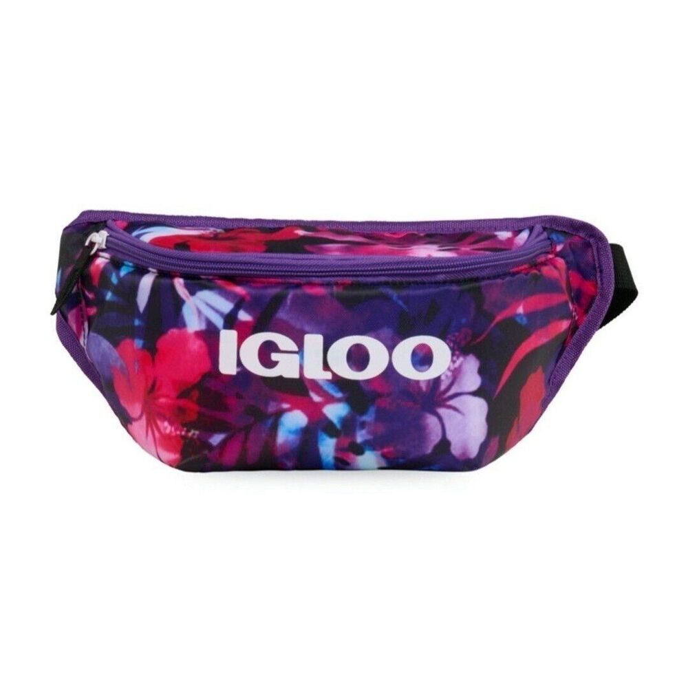 IGLOO Fanny Pack Soft Sided Insulated Cooler Bag, Keeps Beverages Cold, Purple - Picture 2 of 6
